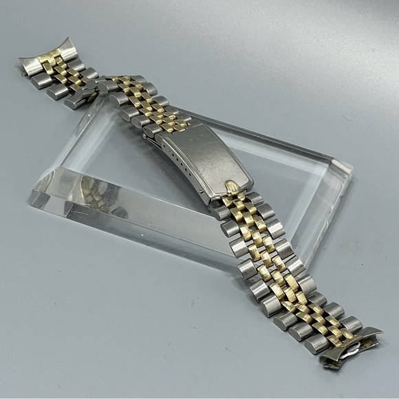 Rolex Vintage  14K Gold & Stainless Steel USA Oval Link Bracelet - Picture 2 of 13